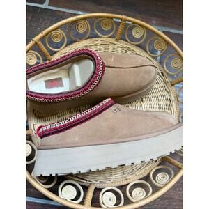 NEW Ugg Tasman Platform Suede Braided Slipper 8